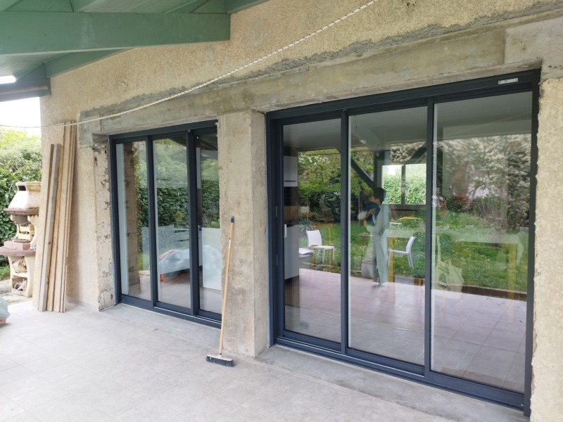 Pose de deux portes fenêtres à galandage à LABARTHE SUR LEZE dans le 31 